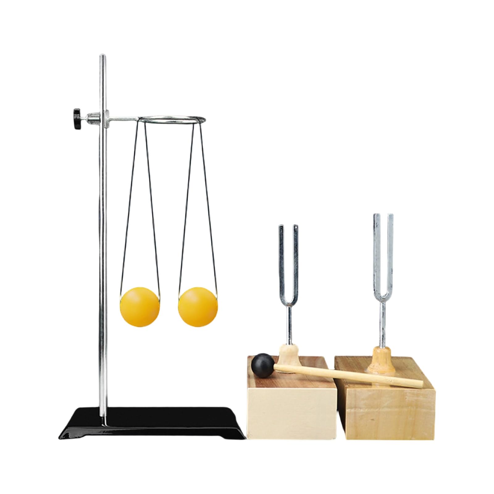 Set di auricolari sonori con doppie forchette d'accordatura da 440 Hz e scatola in legno per la formazione del laboratorio di fisica