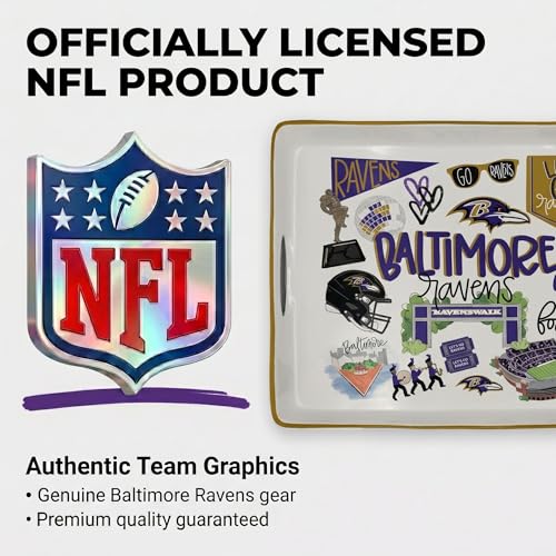 Proformance Home NFL Baltimore Ravens Loco Fan Large Serving Tray w/Handles by Proformance Home - Used condition - Image 7