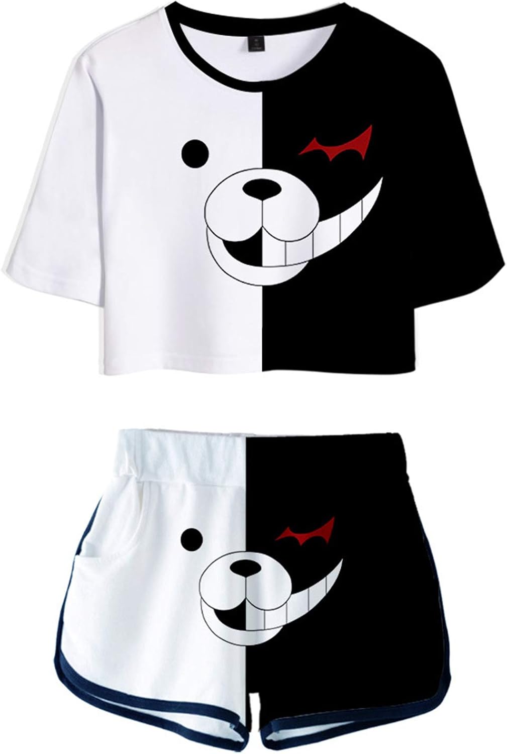 Amazon Com Monokuma Crop Top And Shorts Set Anime Black White Bear Cosplay Costume Outfit Shirt Clothing Cheap casual shorts, buy quality men's clothing directly from china suppliers:anime black clover shorts harajuku fashion japanese streetwear 2019 hot sale boys summer 3d printhing pantalones. monokuma crop top and shorts set anime black white bear cosplay costume outfit shirt