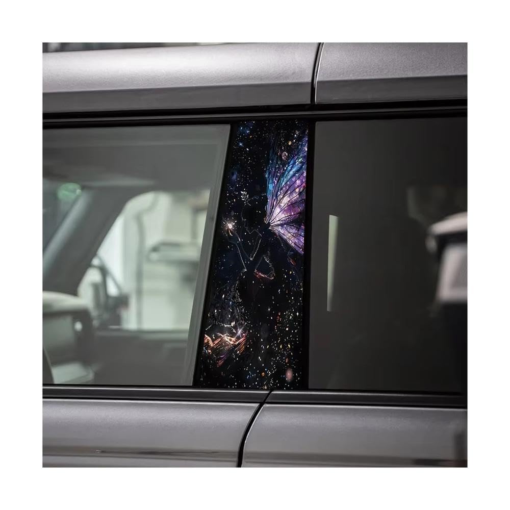 Bertdcx One Color Car Center Pillar Window Film Starry Fairy Glossy Protective Polyethylene Film Auto Parts