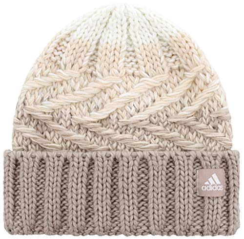 adidas Women s Canyon Fold Beanie, Vapour Grey Linen Off White, ONE SIZE