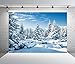 BELECO 10x6.5 ft Fabric Winter Landscape Backdrop Snowfall White Spruces Wintry Scene Alps Photography Backdrop for Christmas New Year Event Party Decorations Celebration Background Photo Studio