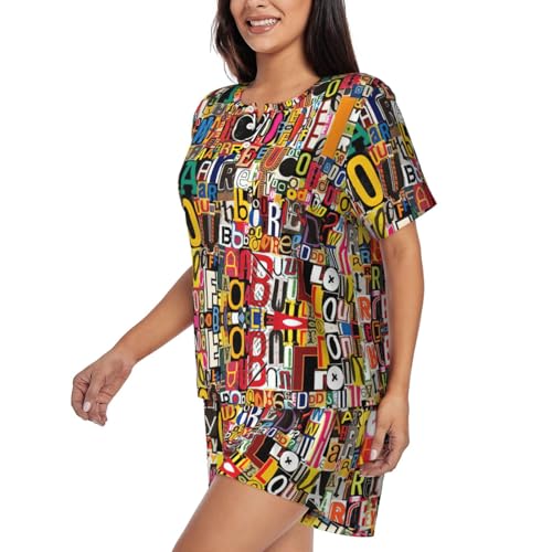Pyjama femme ample confortable ensemble de nuit décontracté imprimé - 2