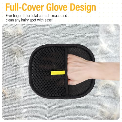 PETSWEET Pet Hair Removal Glove for Cats & Dogs, Electrostatic Pet Hair Remover Gloves for Cats Hair, Reusable Magic Brush Pet Hair Remover Tool for Couch, Pet Bed, Clothes(1pc) — view 5