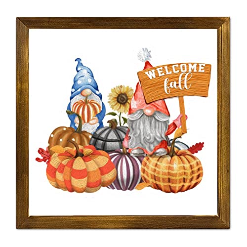Panneau en bois vintage Happy Fall Pumpkin décoration murale rétro