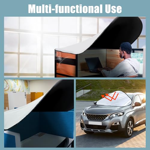 BALAPET Cubículo de escritório dobrável e persiana de mesa, cúpula de luz portátil, 111 cm, ajustáve