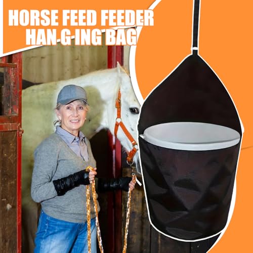 Hängender Eimerhalter Pferdes Futtertasche Pferdes Futtersack Eimer Tasche, 5-Gallonen Eimerhalter Für Stall Drinnen Und Draußen, Viehanhänger Zubehör