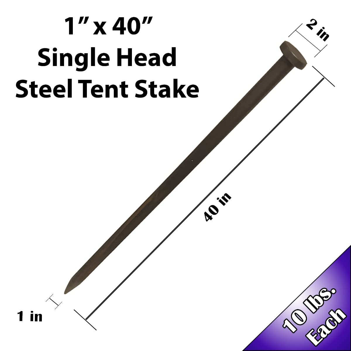 Heavy Duty Steel Tent Stakes - 10 Pack -17