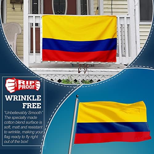 ANLEY Fly Breeze 3x5 Foot Colombia Flag - Vivid Color and UV Fade Resistant - Canvas Header and Double Stitched - Colombian National Flags Polyester with Brass Grommets 3 X 5 Ft