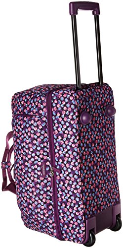 Vera Bradley Women's Lighten Up Wheeled Duffle Carry-On Luggage, Berry Burst
