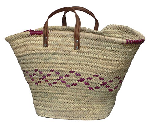 Aubry Gaspard 1050 Couffin Palmier Couleur Poignée Cuir 65 L