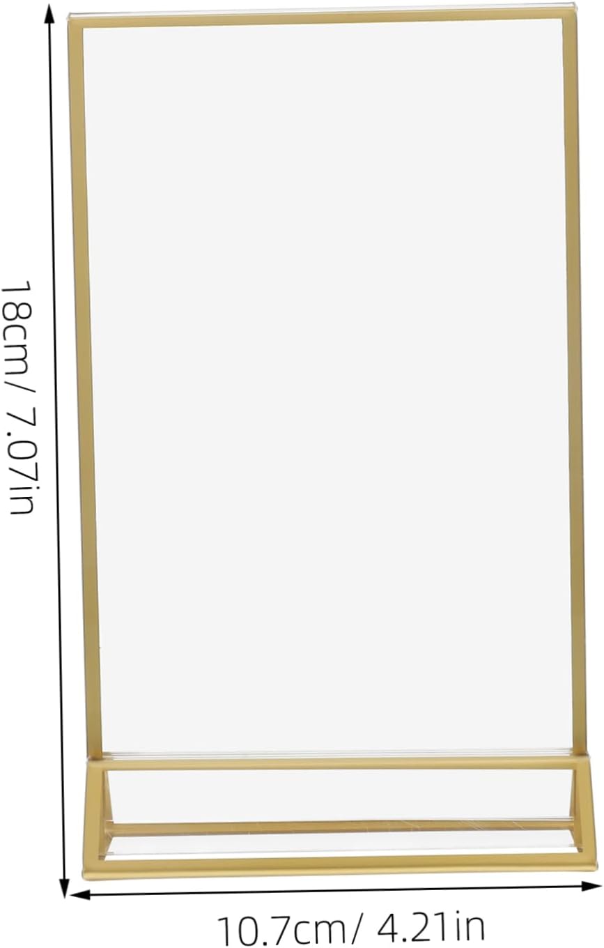 Mikinona 6pcs Double Sided Menu Rack Acrylic Stand Table Sign for Banquet Event Wedding