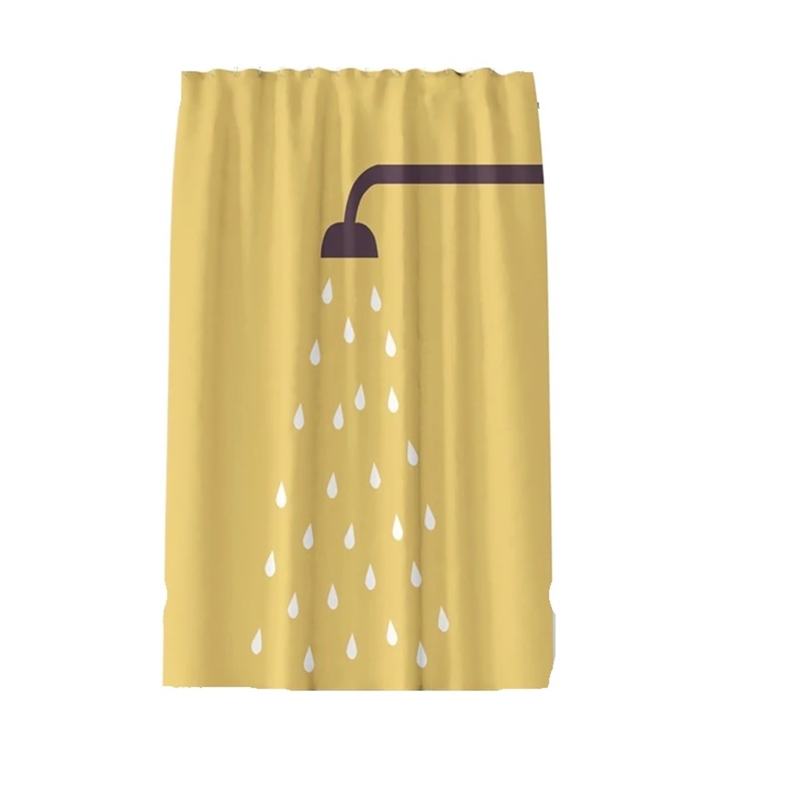 Rideau de douche anti-moisissure en polyester jaune pour éliminer l'eau sur le sol de salle de bain
