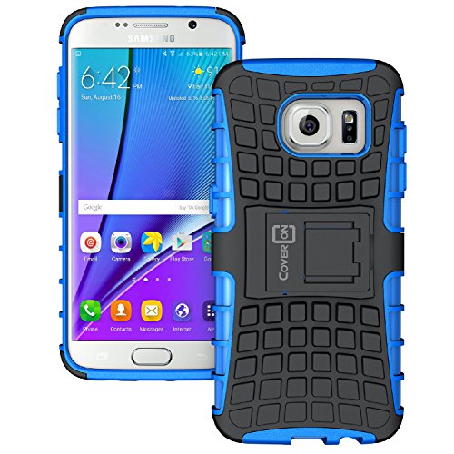CoverON Galaxy S7 Edge Case, [Atomic Series] Hybrid Armor Cover Tough Protective Hard Kickstand Phone Case for Samsung Galaxy S7 Edge - Blue