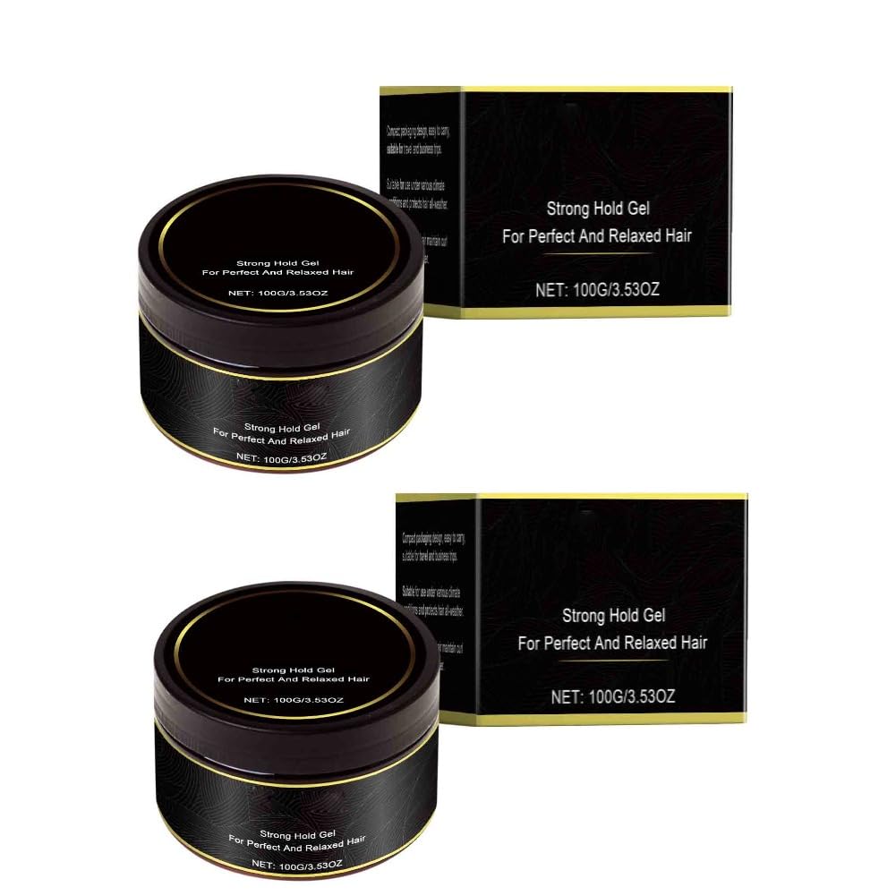 2PCS Shea Butter Hair Styling Gel Strong Holding Finished Molding Non Greasy Edges Controls Shaping Curly Portable Hair Gels