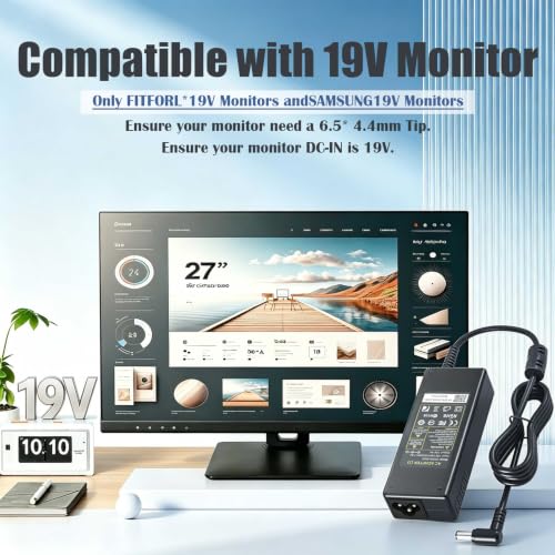 4A 19V Monitor Charger Compatible with Samsung UJ590 TV 27GN800-B 27GL83A-B by RUIQIU - Used condition - Image 2