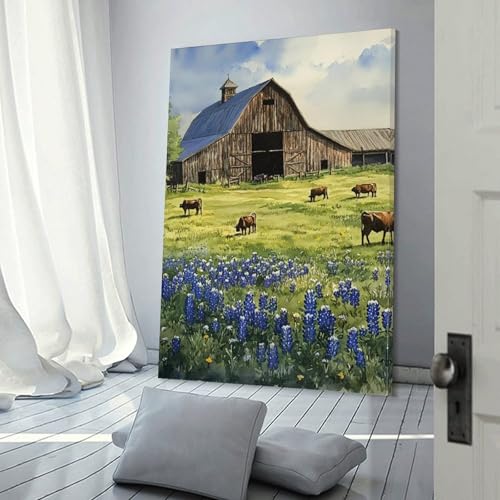 Toile vache encadrée DEBAOKA tableau idéal pour grand mur vide - 3