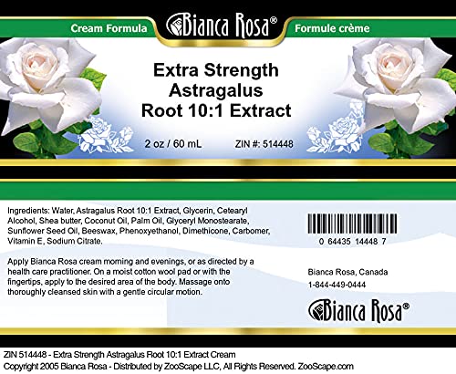 Bianca Rosa Extra Strength Astragalus Root 10:1 Extract Cream (2 Oz, Zin: 514448) #TOP1