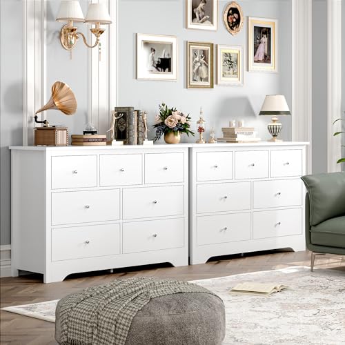 FOTOSOK-White-Dresser-7-Drawer-with-19-Deeper-Depth-472-White-Chest-of-Drawers-Modern-Dresser-with-Metal-Handles-White-Dresser-Chest-of-Drawers-with-Large-Drawer-Storage-Space-for-Home FOTOSOK White Dresser 7 Drawer with 19 Deeper Depth 472 White Chest of Drawers Modern Dresser with Metal Handles White Dresser Chest of Drawers with Large Drawer Storage Space for Home