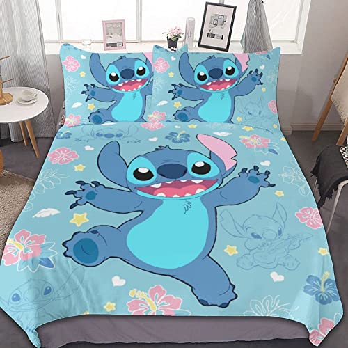 Stripn Lwbmef Cartoon Bedding Sets For Kids Boys Girls Anime Comforter Set Cute Cartoon Duvet Cover 3 Pieces 1 Duvet Cover And 2 Pillowcase Twin Size #TOP5