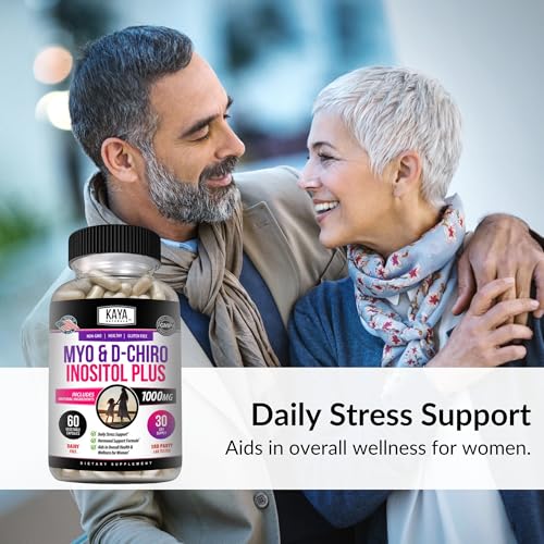 Kaya Naturals Myo & D-Chiro Inositol Plus Support for Women, Vitamin B8-60 Capsules