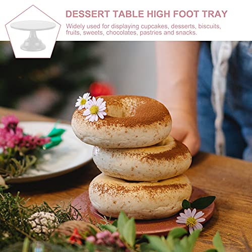 Doitool Fruit Tray Platter 10Inch Cake Stand Footed Cake Plate Server Metal Dessert Display Stands Cupcake Holder Decor For Wedding Birthday Party Round 25Cm White Iron Cake Holder Black Cake Stand #TOP1