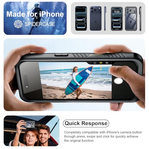 Coque étanche iPhone 17 Pro robuste antichoc protecteur écran intégré noir - 7