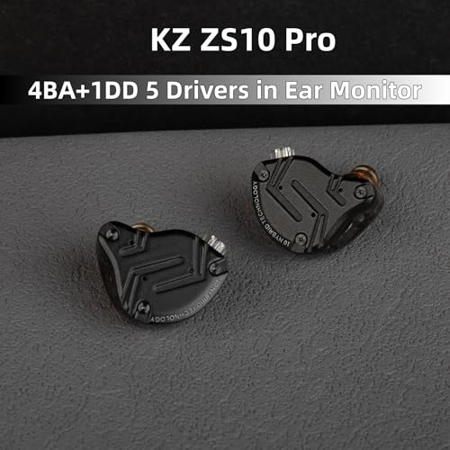 TKZK TK02 インイヤーモニター 有線ヘッドホン 1DD 4BA メタルiem ハイファイゲームイヤホン 2ピン絡まないケーブル ノイズキャンセリング 有線イヤホン PCゲーム/ミュージックビデオ用 ブラック マイクなし
