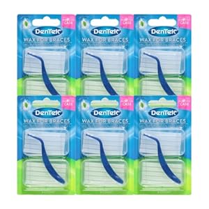 DenTek Wax for Braces, Relieves Discomfort of Wire Braces and Brackets, 2 Ct. (Pack of 6)