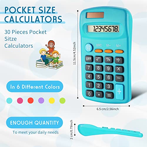 Weewooday 18 Pieces Pocket Size Basic Calculators Bulk 8 Digit Mini Solar Battery Dual Power Calculator の商品画像 1