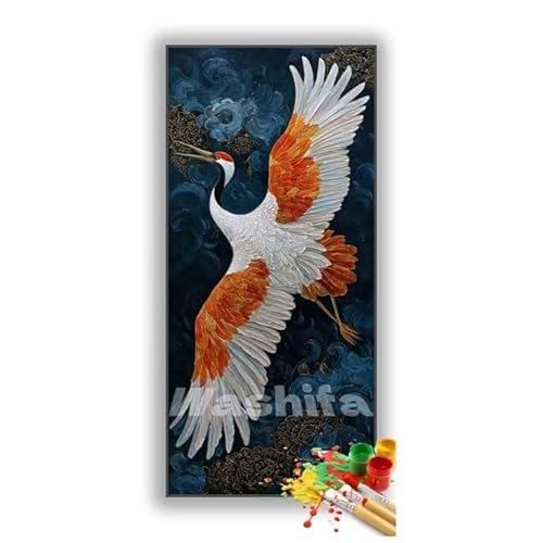 �������G �� �N���[�� �����h��G �L�b�g DIY ��l ���S�Ҍ��� �f�W�^�����G ��h�� �����L�b�g�ɂ��G�� Paint By Numbers �A�N�����y�C���g ���ʉ� �����Ńy�C���g �z�[�� �I�t�B�X���� �M�t�g 35x70 cm, �t���[���Ȃ�