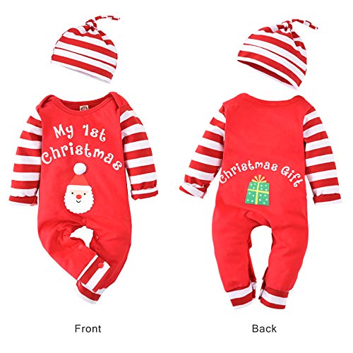 Aalizzwell Infant Baby Boys Girls First Christmas Outfit Xmas Romper Santa Clothes My (Red, 0-3 Months) #TOP3