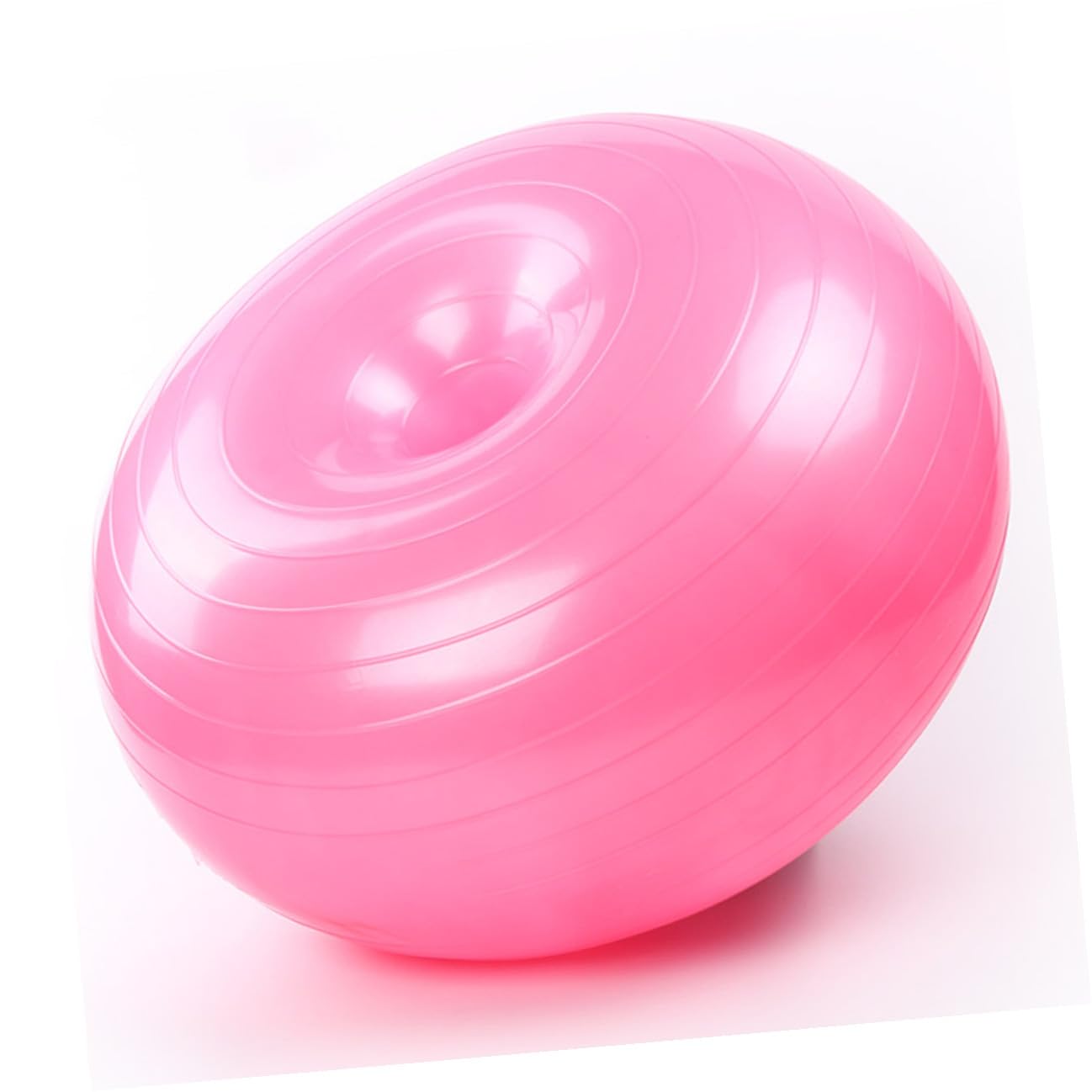 GARVALON Rosa Donut Gymnastikball aus PVC mit Luftpumpe für Balance | Anti Burst Design, Rutschfeste Oberfläche, für Training und Stabilität