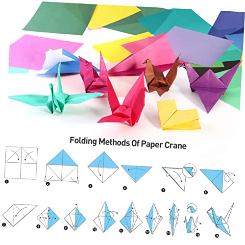 VILLCASE 50 Folhas De Papel De Construção Origami Papel Origami Guindaste Kit De Artes E Ofícios Pap