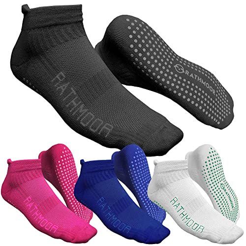 Rathmoor Calcetines de yoga (2 pares) con suela antideslizante pa...