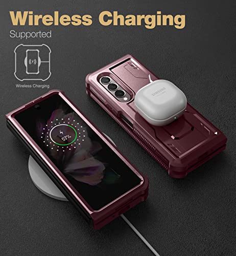 Coque Samsung Z Fold 3 5G protection écran anti-chute boîtier béquille rouge