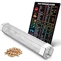 BBQ Meat Temperature Magnet & Pellet Smoker Tube Bundle – Durable Meat Smoking Guide & Stainless Steel Pellet Smoker Tube for Gas, Charcoal, & Electric Grills – Essential BBQ & Grilling Accessories