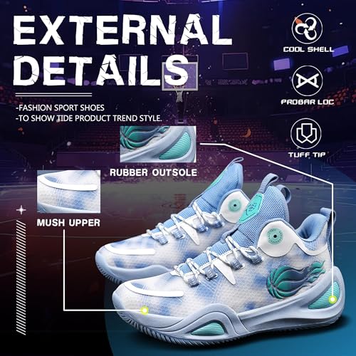 Image of Men's Basketball Shoes Fashionable Breathable Anti Slip Sports Shoes Outdoor Running Fitness Training Shoes