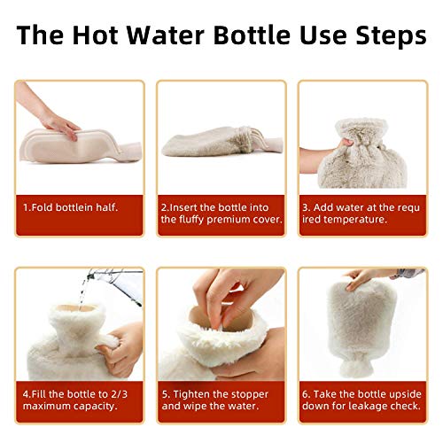 Fythao Rubber Hot Water Bottle With Cover, 2 Pcs Hot Water Bags And A Soft Cover #TOP5