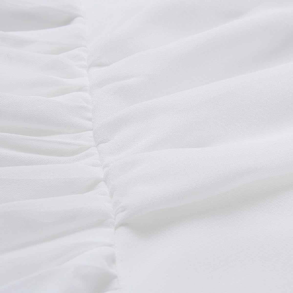 Vestito Donna Estivo Bianco in Poliestere Scollo a V senza Spalline