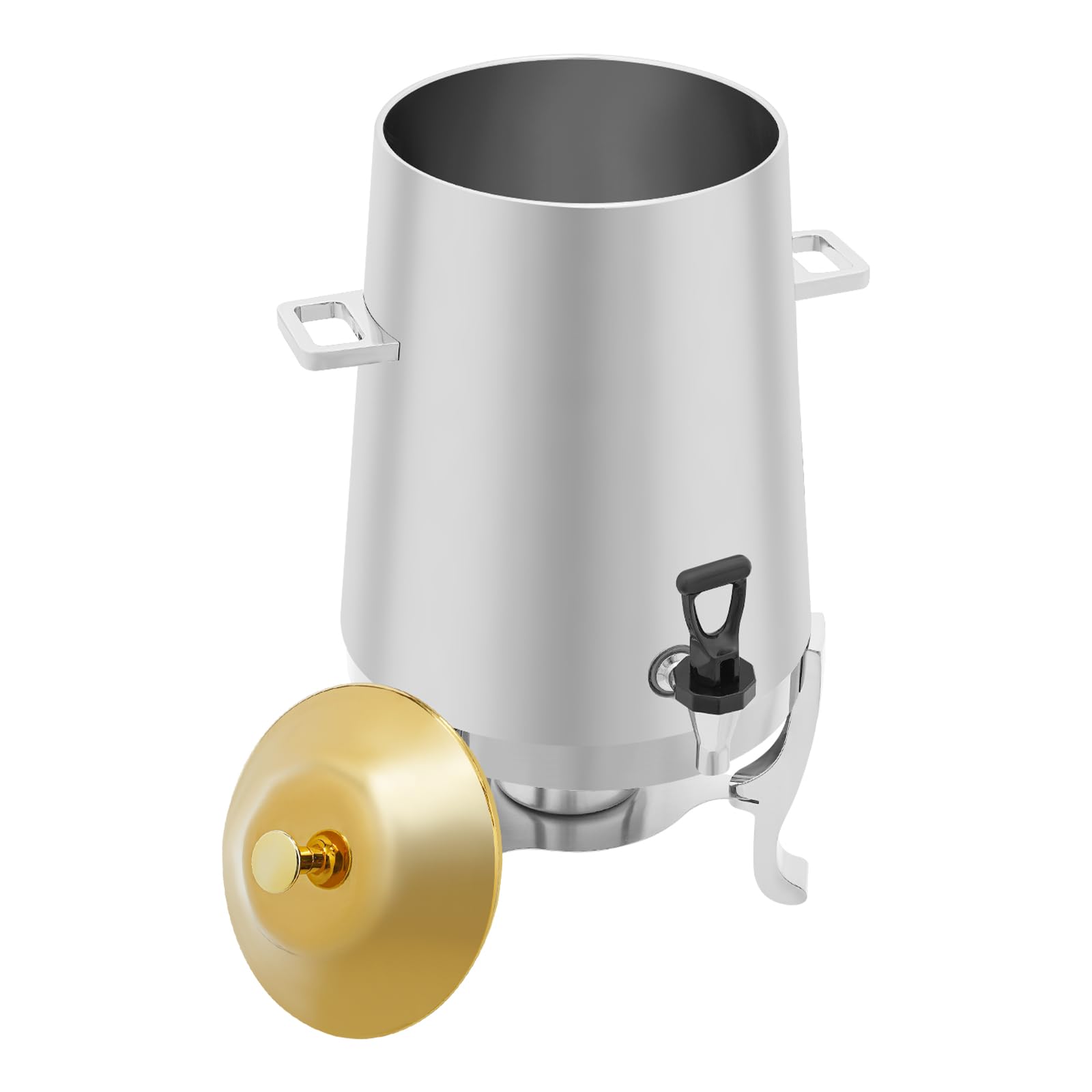 Hot Beverage Dispenser, 3.4 Gallon Stainless Steel Hot Drink Dispenser with Stand & Fuel Holder, Freestanding Coffee Urn for Party Catering Event (B)