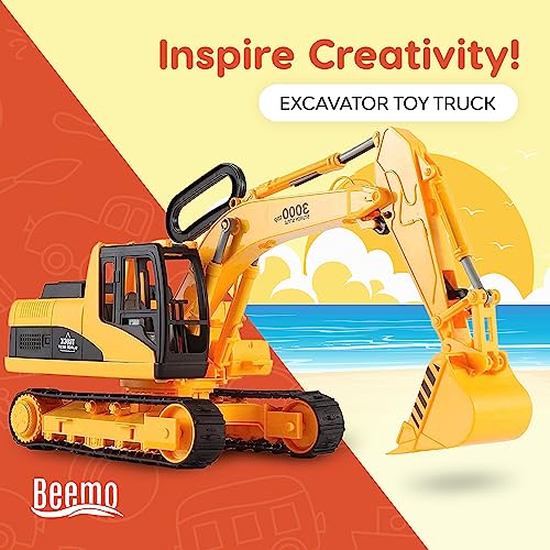 Beemo Cement Mixer Toy Truck For Kids 15" Push And Go Sand Construction Vehicle For Toddlers Boys & Girls Realistic Play Mixer Birthday Party Gift #TOP1