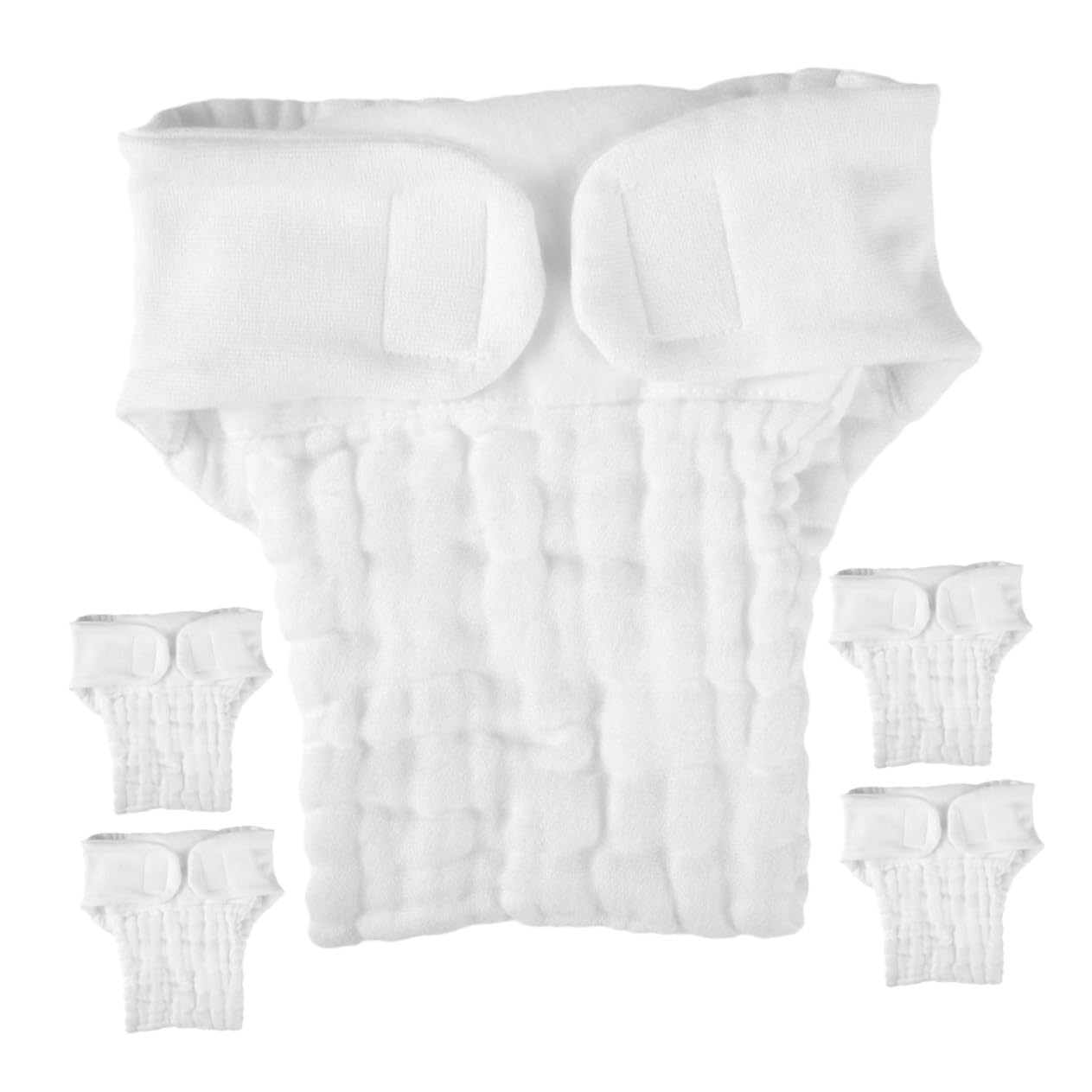 Forros de Pañal Reutilizables para Ñiño, Algodón Blanco, 5 Piezas
