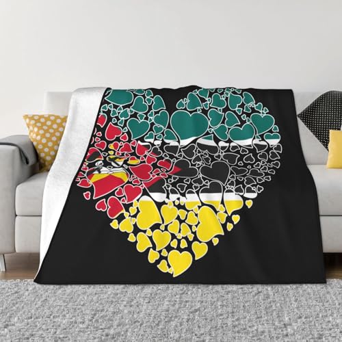 Mozambique Heart Flag Flannel Blanket 40x30