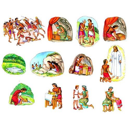 Mormon & Moroni Felt Figures for Flannel Board Book Of Mormon Stories LDS Toggle Size