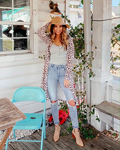 Image of Womens Leopard Print Cardigan Lightweight Long Sleeve Open Front Fall Cardigans S-XXL