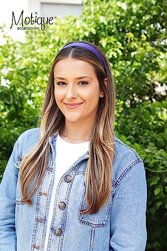 Motique Accessories 1 Inch Satin Hard Headband (Deep Lilac) #TOP1