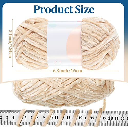 Image of Xinnun 12 Skeins 1116 Yards Chenille Velvet Soft Thick Plush Yarn Bulk for Crocheting Knitting Blanket DIY Weaving Craft, 6mm, 3.5 Oz /Skein(Multi Colors)
