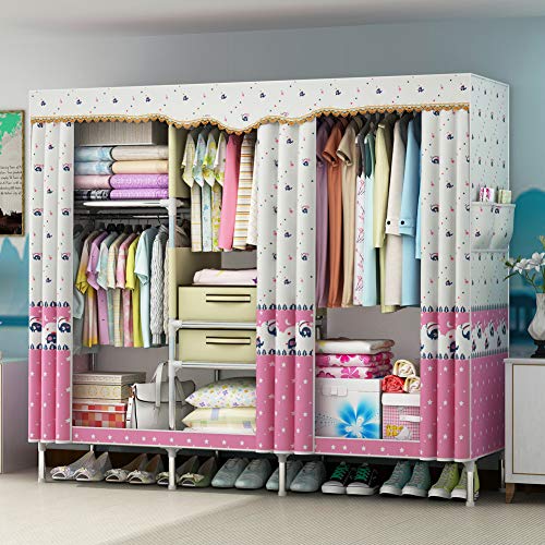 Penderie en Tissu Assemblé pour Chambre : Garde-Robe Portative Double