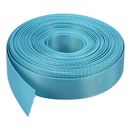 Image of MECCANIXITY Flat Nylon Webbing Strap 1 Inch 15 Yards Lake Blue for Backpack, Cargo Strap, Luggage-rack